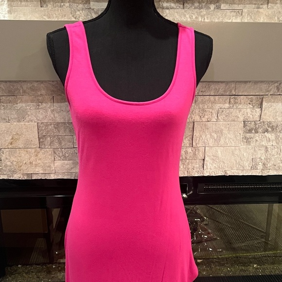 Tommy Bahama Bright pink sleeveless Asymmetrical maxi Dress size Small P - Picture 2 of 7